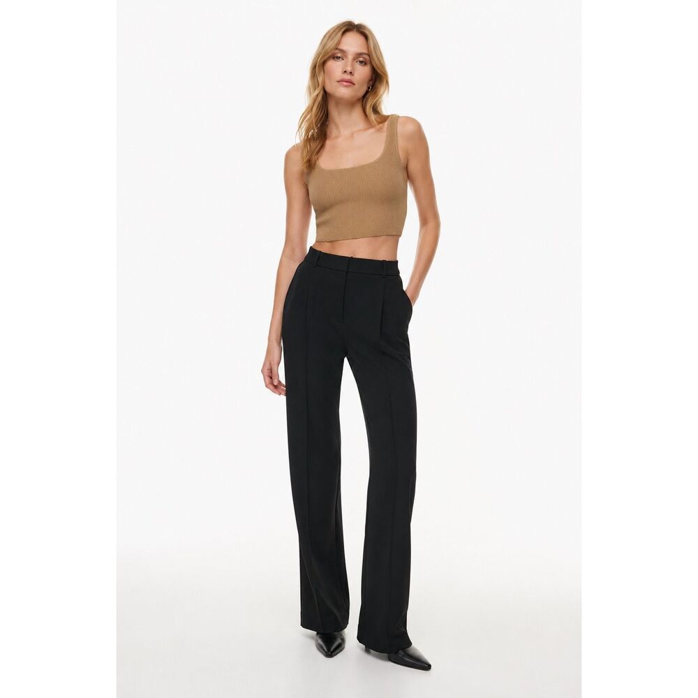 Aritzia Babaton Sculpt Knit Cropped Square-Neck Tank Size L